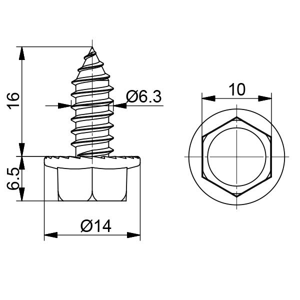 illustration Vis tole pour porte sectionnelle