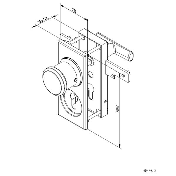 schema Serrure complète pour porte sectionnelle