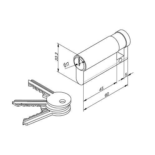 illustration Canon de serrure européen pour serrure de porte sectionnelle