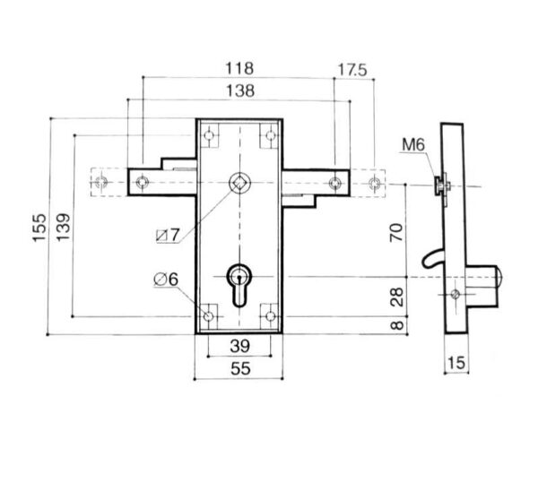 Schema serrure porte garage