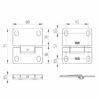 Dimensions charniere intermediaire anti-pince doigts.