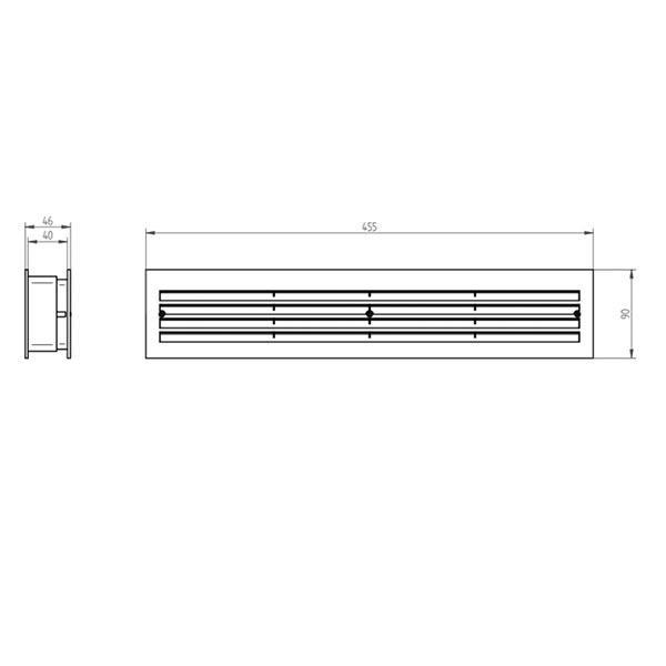 Dimensions grille ventilation rectangulaire noire
