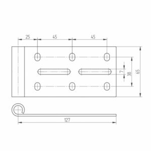 Dimensions support de galet haut