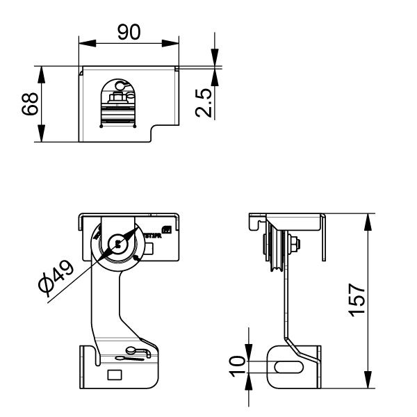 Support de poulie dimensions