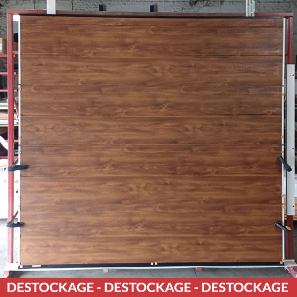 Porte de garage sectionnelle chêne doré