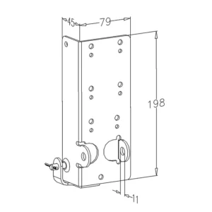 Dimensions plaque de base pour porte industrielle