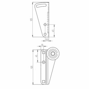 Dimensions du support de galet supérieur réglable blanc